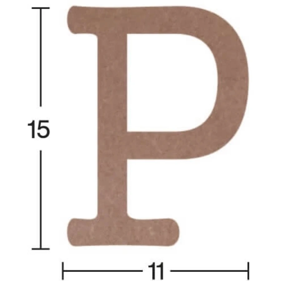 H20 Letter P Trinket, 18mm Can Be Painted Mdf Figurative Wood Object