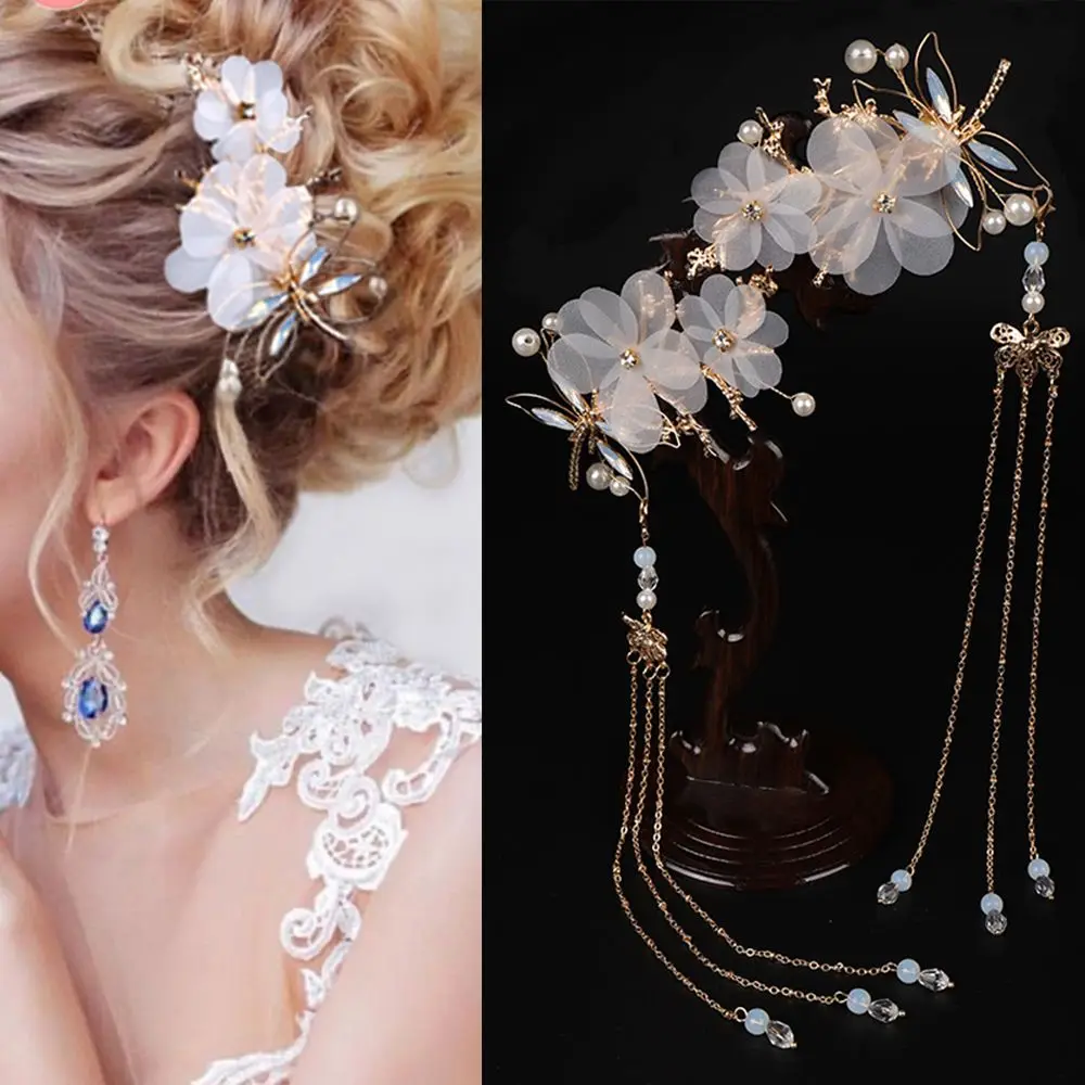 Hair Accessories Elegant HANFU Butterfly Traditional Dragonfly Hair Clips Tassel Hairpin Headwear