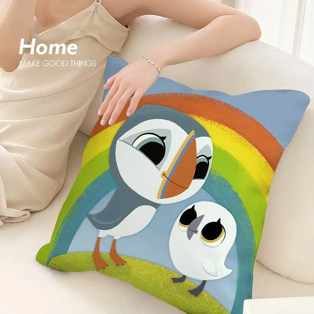 Puffin Rock P-Preschool Pillow Case 3D Print Polyester Fiber 45*45 cm Home Sofa Throw Pillow Cover Decoration Festival Gift