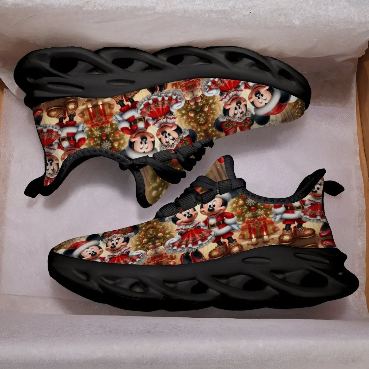 

Running Shoes for Kids Mickey Minnie Christmas Print Outdoor Teens Casual Walking Student Fashion Sneakers Soft Children Sports