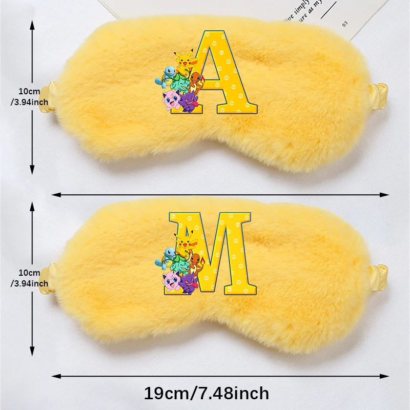 

Pokemons Cute Plushd Sleep Eye Mask Game Letters Anime Print Kawaii Man Office Siesta Shade Help Patch Kid Travel Relax Eye Mask