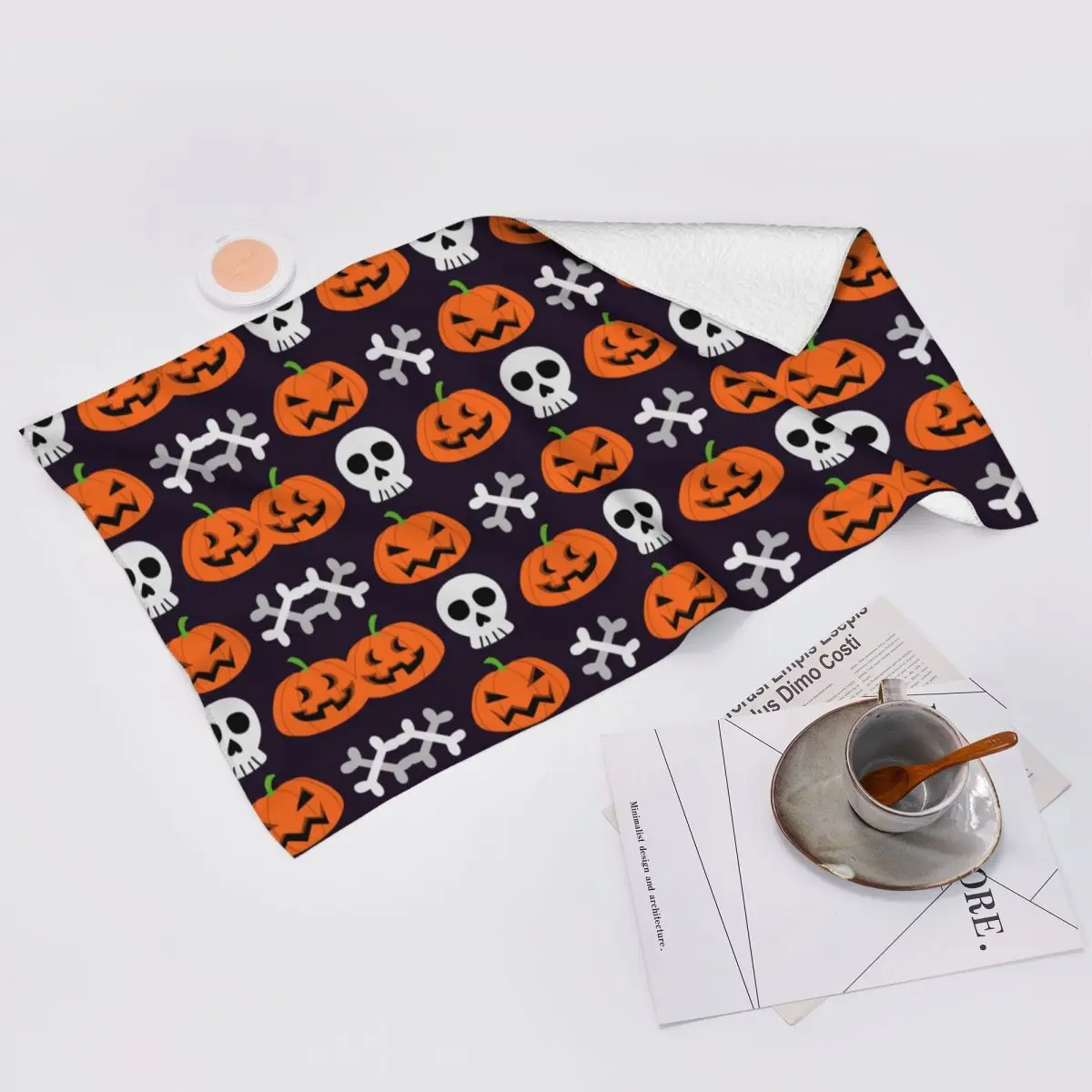 Halloween Pumpkin Witch Skull Towel Quick Drying Soft Linen Cotton Bath Towels