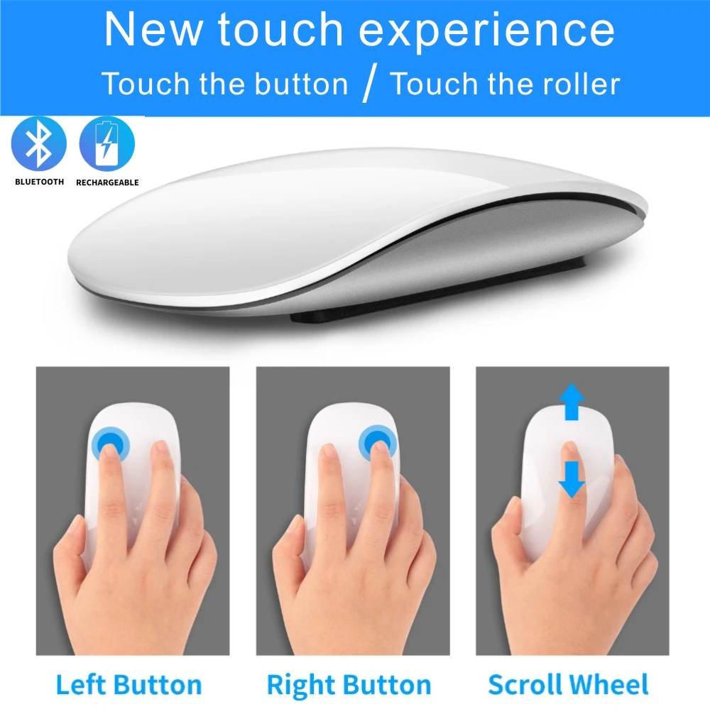 Wireless Bluetooth Mouse for  Mac Book Pro Ergonomic Design Multi-touch BT Touch Mouse  Office Supplie laptop accessories