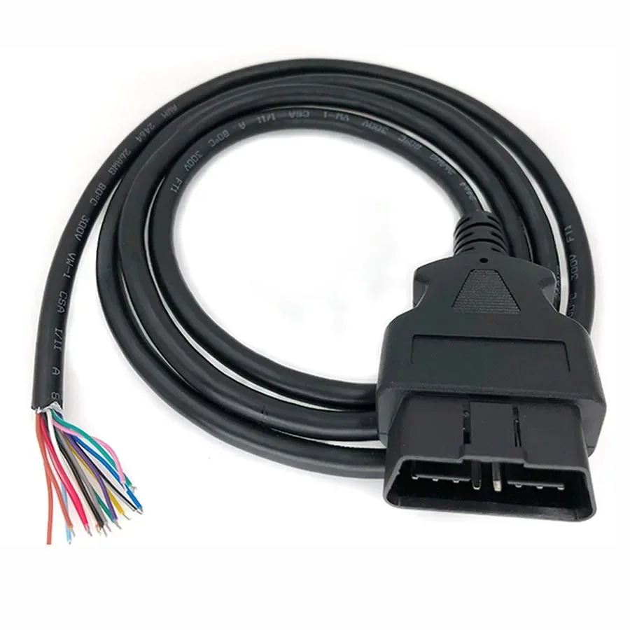 HighQuality OBD2 16 Pin Male to Open Connector ELM327 OBD2 Car Scanner Diagnostic Extension Cable Opening Line OBD 16pin Cord