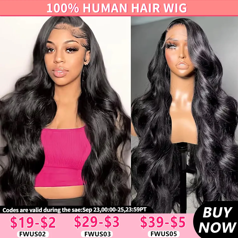 180% 13x4 Body Wave Lace Front Human Hair Wig 30 32 34Inch 13x6 Transparent Lace Frontal Wigs Brazilian Remy Hair Wig For Women