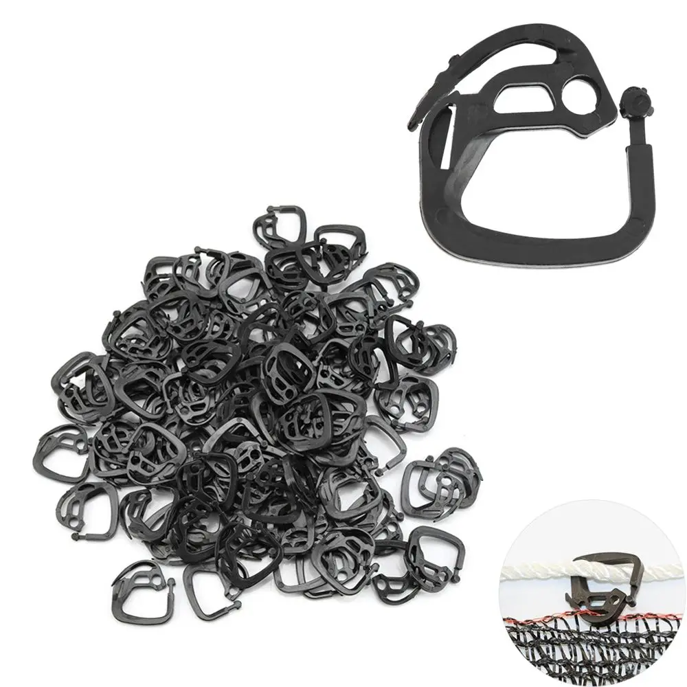100pcs Plastic Shade Net Hooks Black Lightweight Shade Cloth Clips Reusable Compact Mesh Cover Hooks Garden Netting Fastening