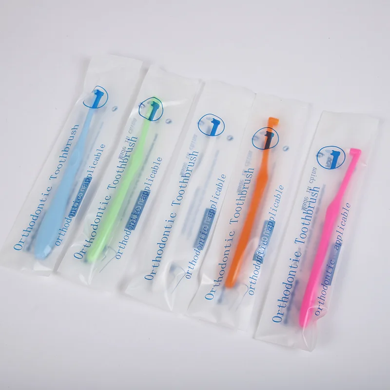 50Pcs Orthodontic Dental Single Bundle Toothbrush Small Pointed Soft Hair Teeth Interdental Brush