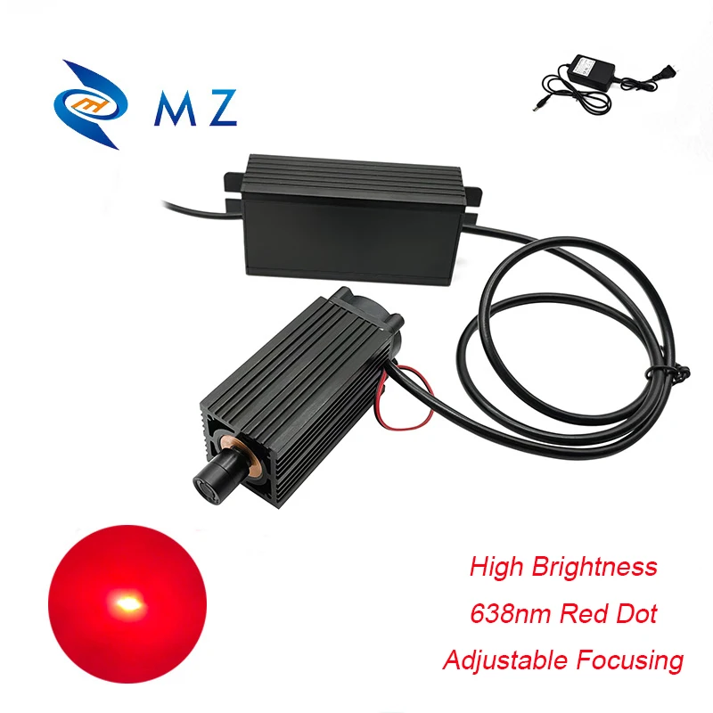 

High Brightness Adjustable Focusable 638nm 500mw 1000mw Red Dot Laser Diode Module With Adapter Supply Industrial Grade