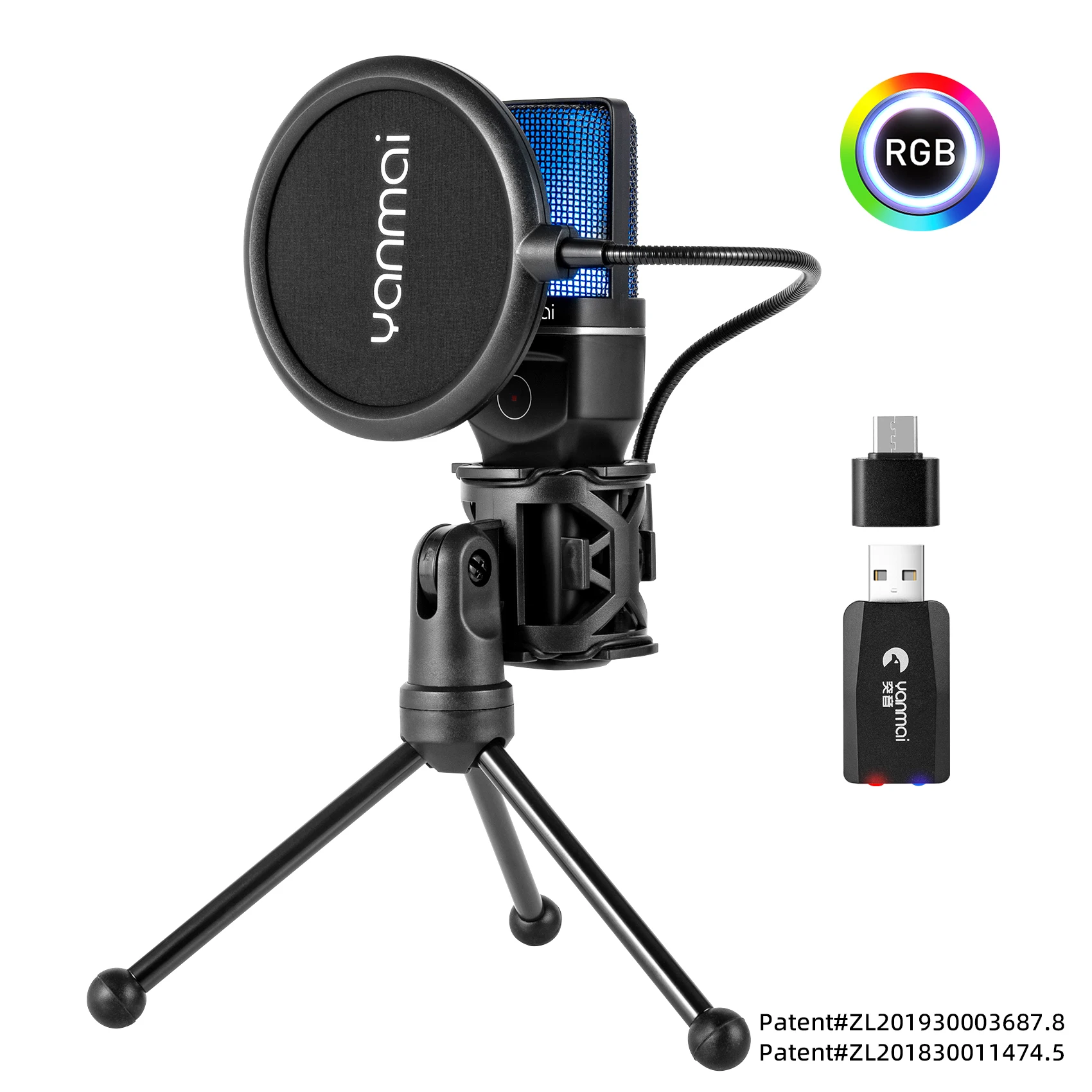 Karaoke Professional Condenser Wireless Microphone Mic For Android Mobile Cell Phone PC Gaming Laptop Computer Audio Set Gamer