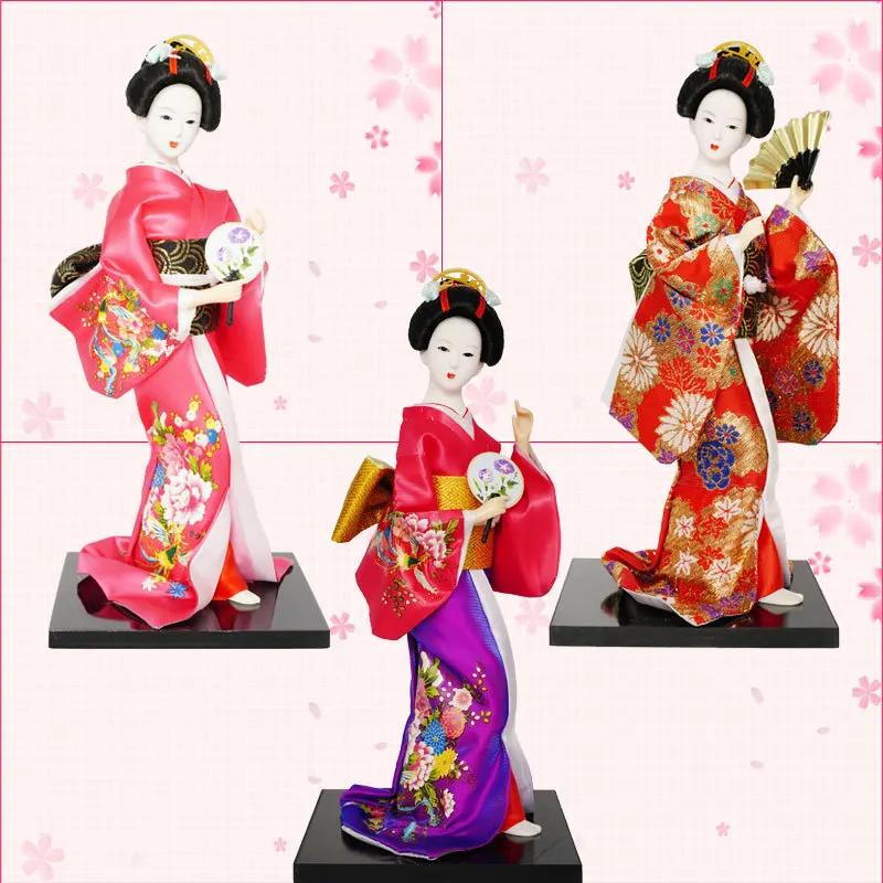 Japanese Geisha Silky Kimono Doll Restaurant Wedding Japanese Style Decoration Desktop Gift