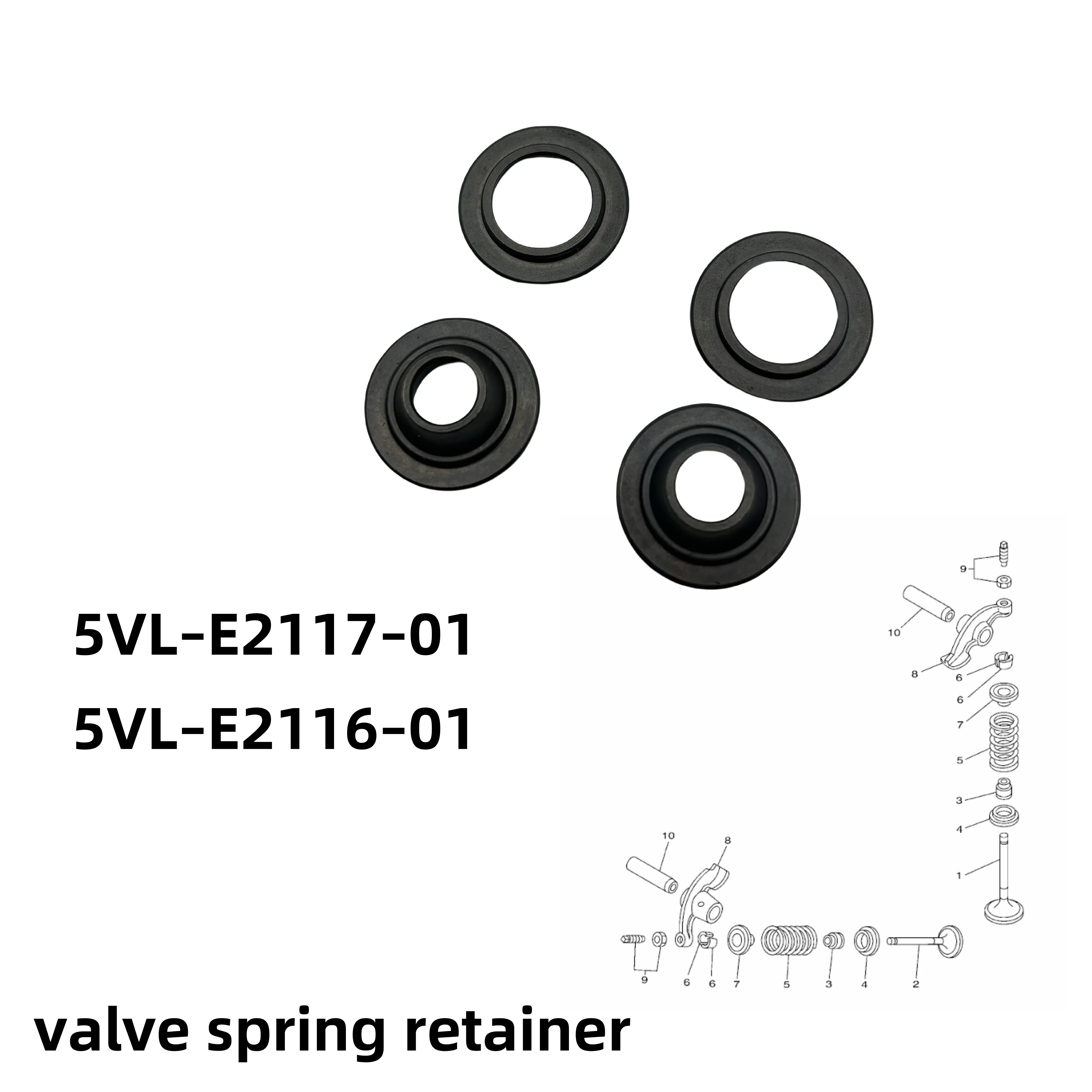 Motorcycle Valve Spring Seat Is Suitable for Yamaha Ybr125 Xtz125 Ttr125 Yfm125 Xt125 Cylinder Head Valve Spring Seat Valve Lower Seat Upper Seat Engine Accessories