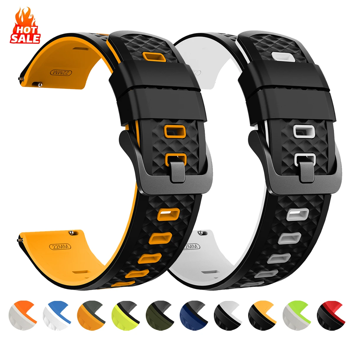 22mm Silicone Band For Amazfit Bip Max 6 5/BALANCE 2/GTR 4 2 2e 3Pro/GTR 47mm/Cheetah 2 Ultra 48mm/Stratos Sport Correa Bracelet
