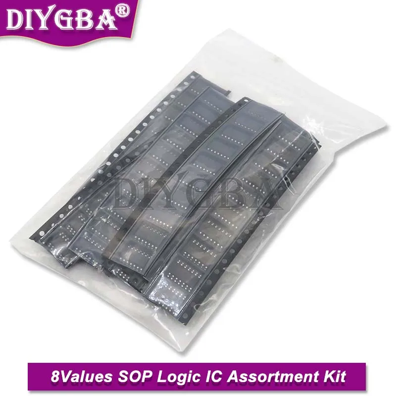 80PCS SOP 74HC00D 74HC04D 74HC08D 74HC14D 74HC138D 74HC164D 74HC165D 74HC595D SMD Logic IC Assortment Kit 8Values Diy Electronic