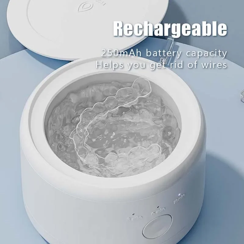 ミニ義歯クリーナー電気高周波充電式口腔器具食品グレードの安全洗浄機ポータブルフロス