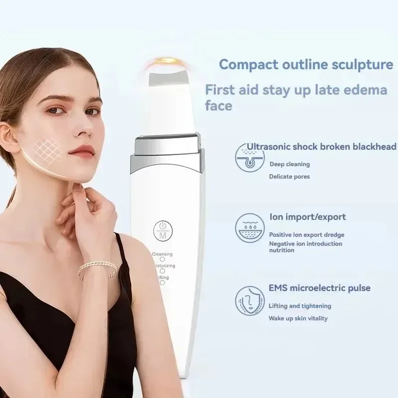 Nouveau Spatule ultrasonique pour épurateur de peau du visage, dissolvant de points noirs, nettoyage en profondeur du visage, Machine de levage, pelle à éplucher, nettoyage des pores