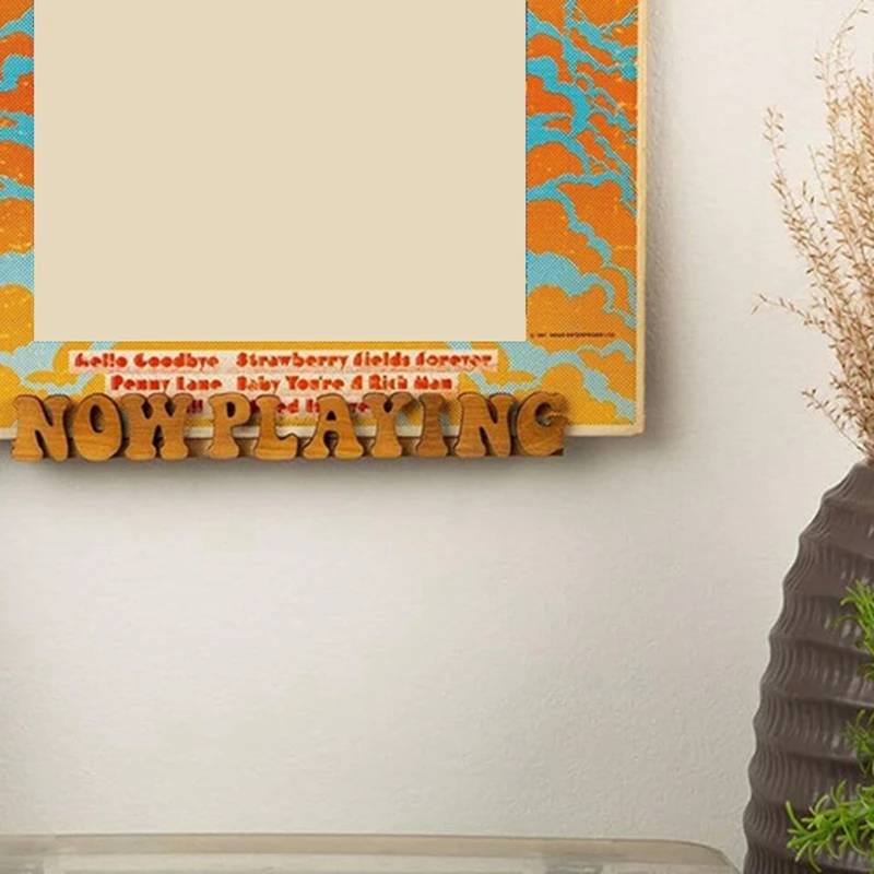 Now Playing Vinyl Record Stand Display Wall Mount Solid Wood Album Shelf Bracket Hanging Storage LP Holder For Music