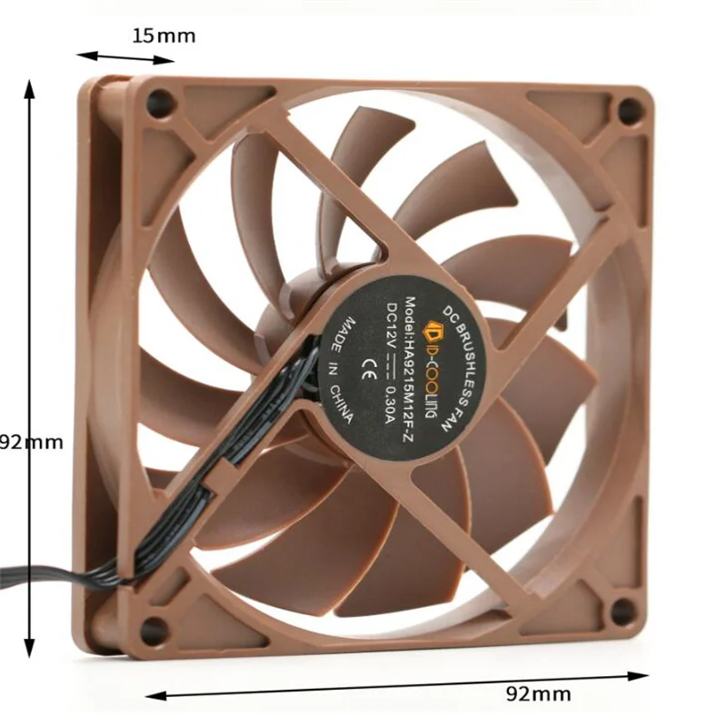 ID-COOLNG HA9215M12F-Z 12V 92*92*15 0.30A  four-wire CPU cooling computer 9cm fan