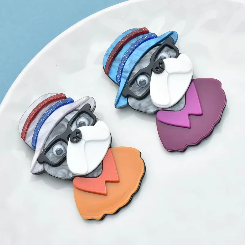 

Wuli&baby Acrylic Animal Character Brooches Collection Beautiful Coat Shirt Pins Gifts