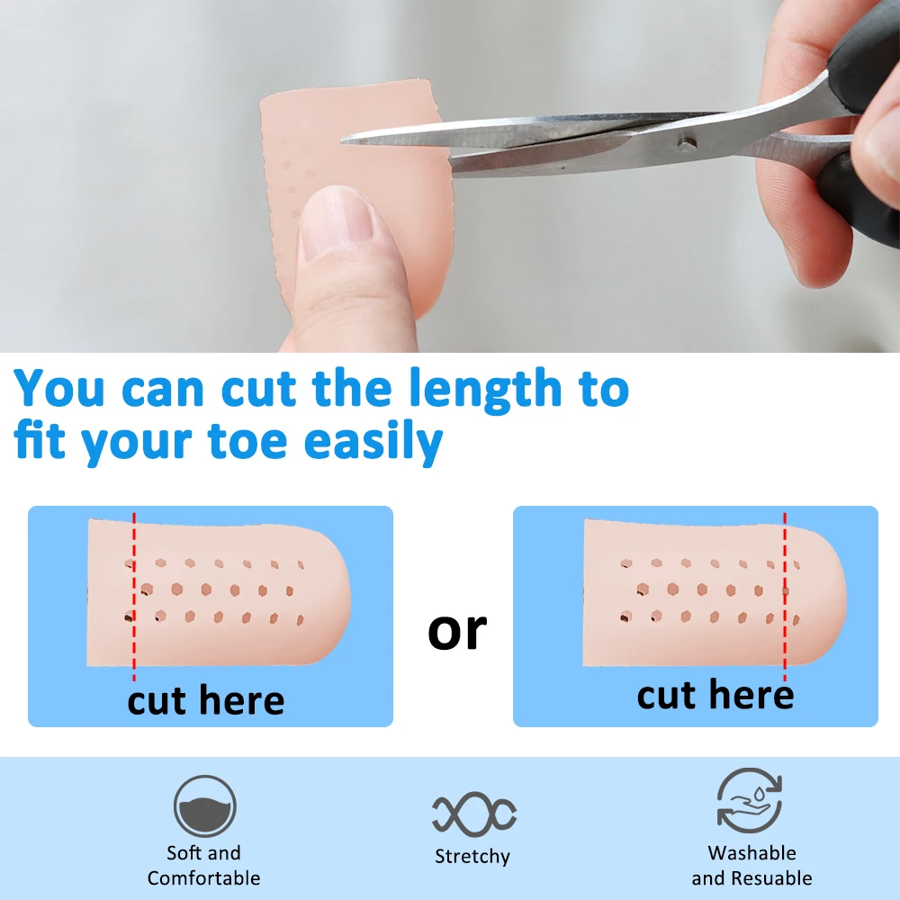 Pexmen 젤 큰 발가락 보호대, 부드러운 발가락 캡, 옥수수 물집 굳은살 및 내성발톱 커버, 2 개, 4 개