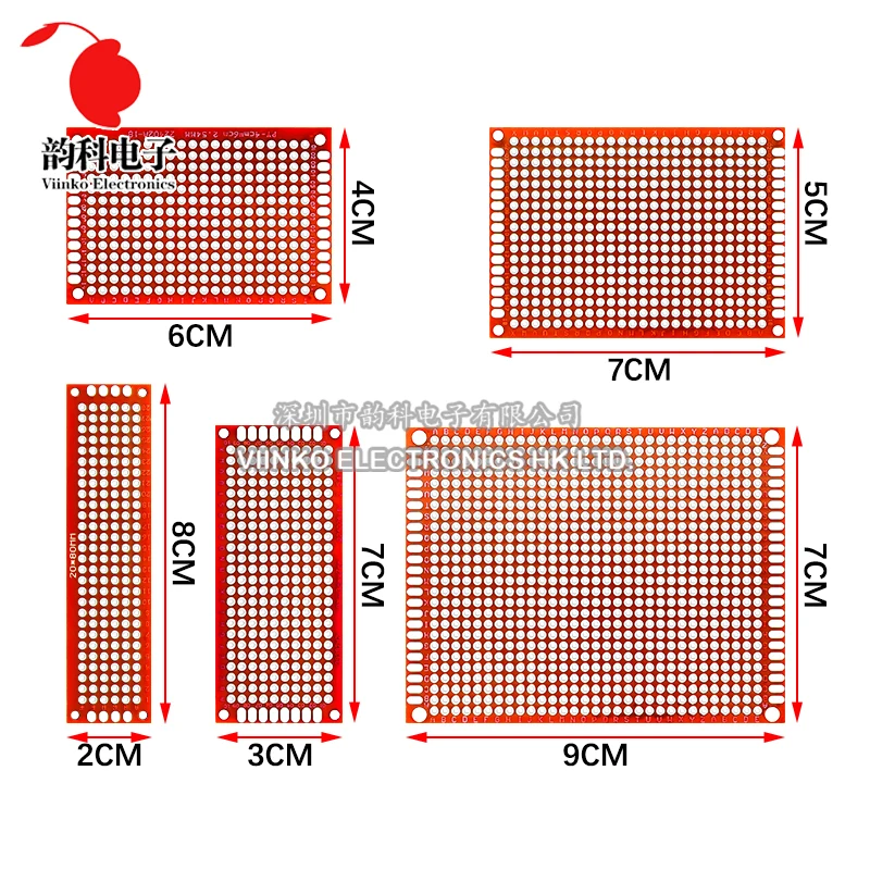 5PCS PCB Protoboard Red Double Side Prototype Board 2x8cm 3x7cm 4x6cm 5x7cm 7x9cm Printed Circuit Boards DIY Electronic Kit