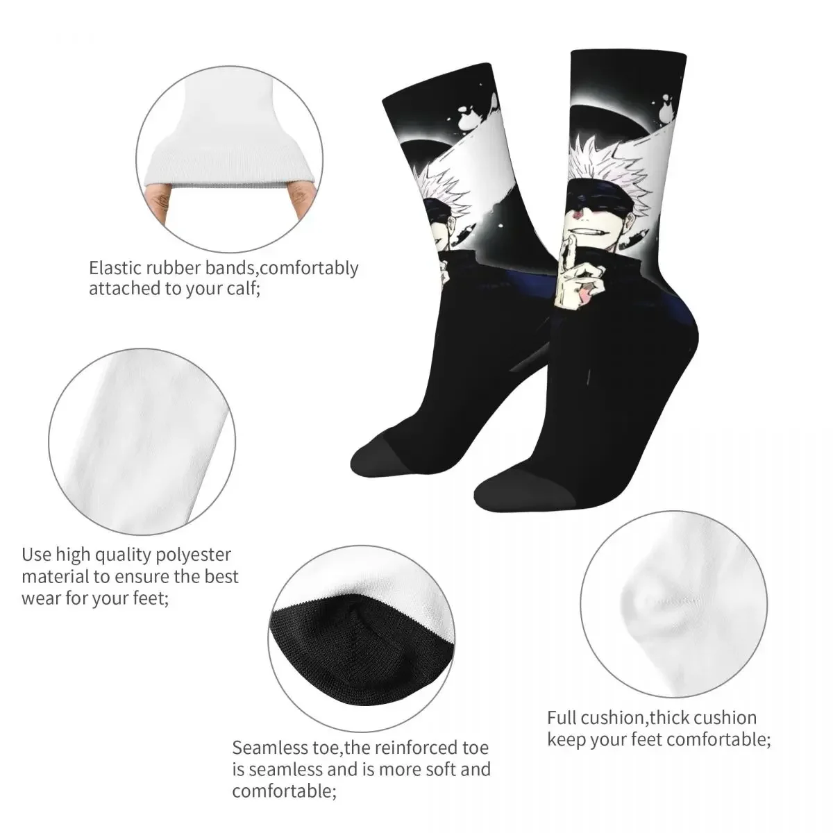 Gojo Satoru Jujutsu Kaisen Socks Men's Women's Fashion Anime Socks Harajuku Spring Summer Autumn Winter Middle Tube Socks Gift