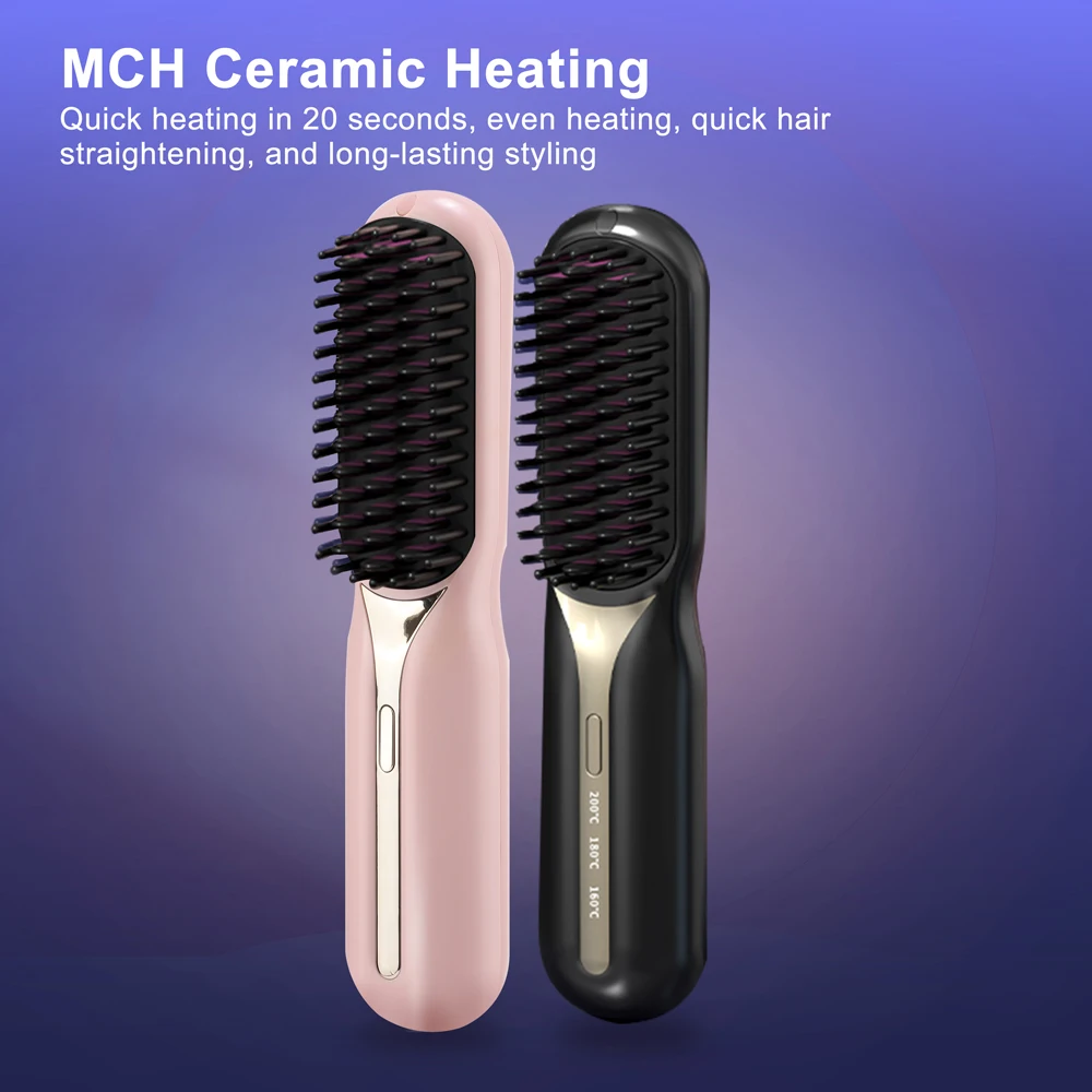 

Hot Comb Straightener Professional Quick Heated Electric Wireless Hair Straighten Personal Care Multifunctional Hairstyle Brush