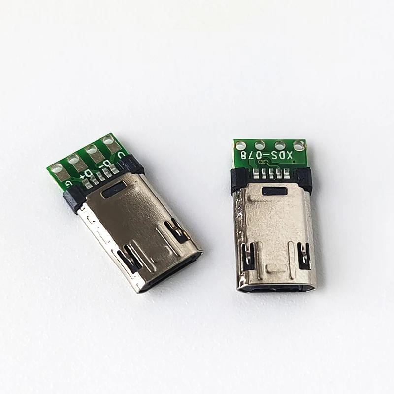 1/5/10pcs Micro Male Plug With PCB Solder Plate Double-sided Micro 4P Plug Usb Connector