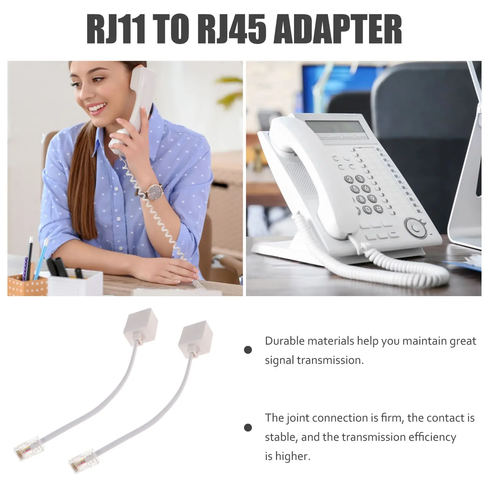 RJ45 RJ11 Adapter Cable Telephone Ethernet Converter Internet Supply Connector Cord