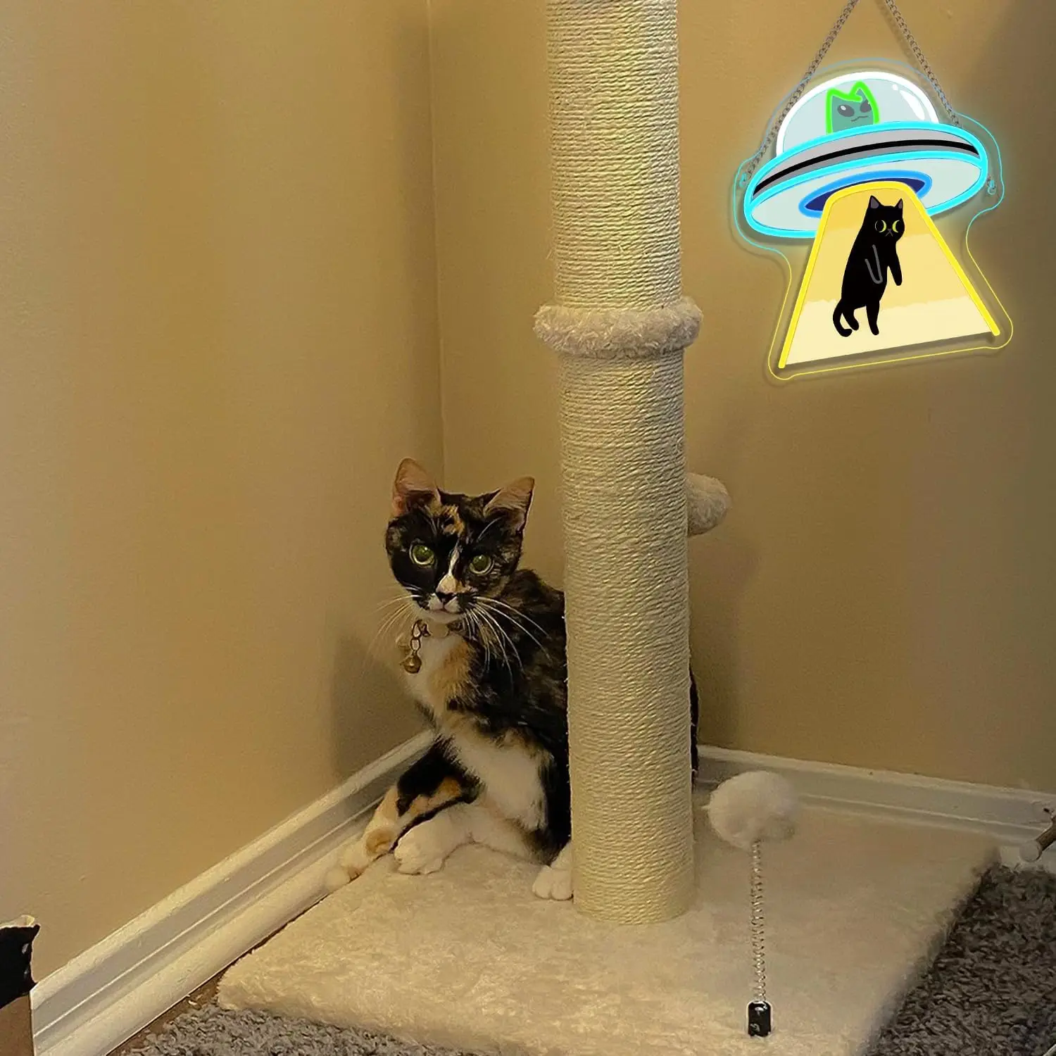 UFO القط النيون تسجيل لهدايا عيد الميلاد USB عكس الضوء LED أضواء النيون للمنزل حفلة بار رجل كهف الحيوانات الأليفة متجر مول الفنان استوديو ديكور