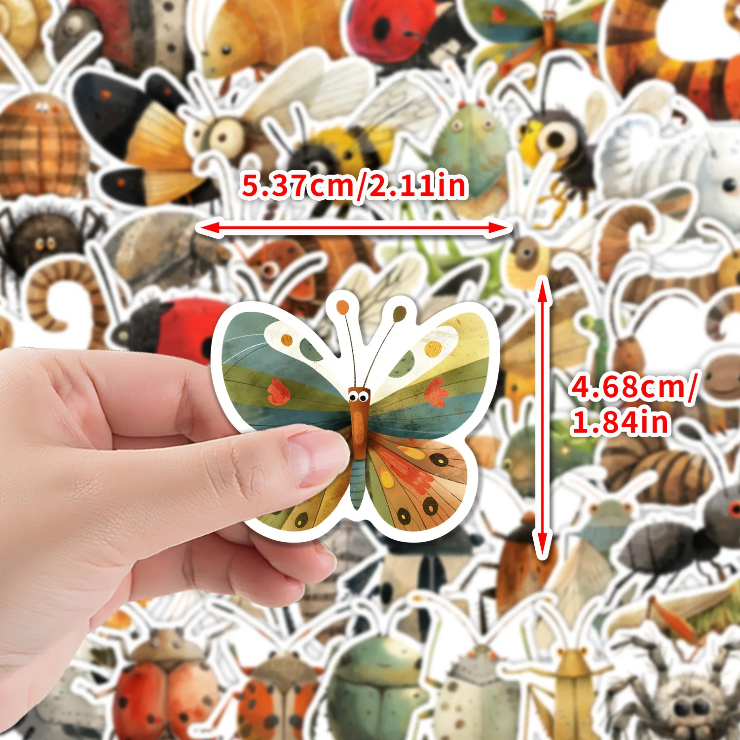 10/50PCS การ์ตูนแมลงแมงมุม Caterpillar Graffiti สติกเกอร์บุคลิกภาพตลกตกแต่ง Graffiti Decal ของเล่นสําหรับถ้วยน้ําจักรยาน