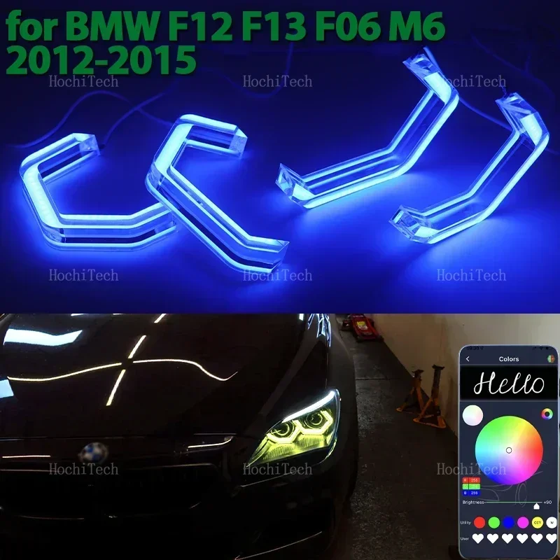 

M4 Style RGB Colorful Light Rings App Control DRL LED Angel Eyes Kit для BMW 6 серии F12 F13 F06 M6 2011-2017