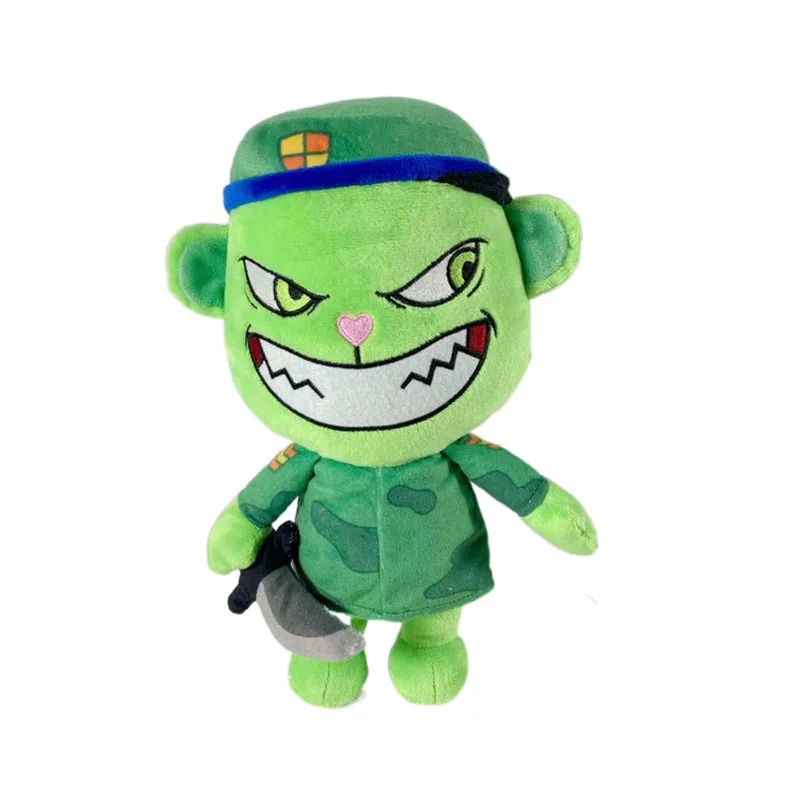 28cm HTF Happy Tree Friends Anime Happy Tree Friends Soldier Fliqpy Plush Toys Dolls Military Flipy Doll Plush Toy for Kids Gift