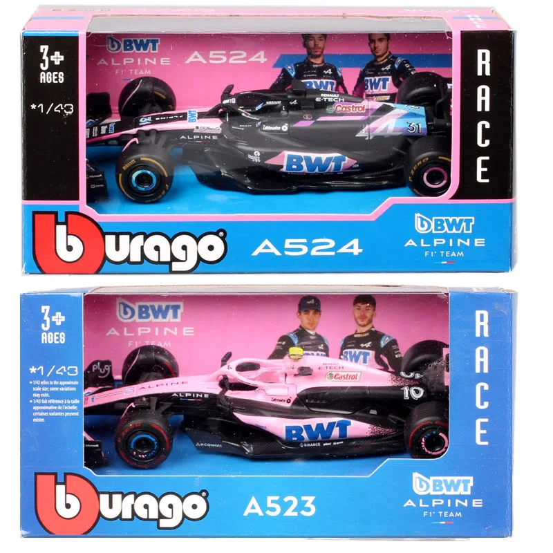 

BBurago Масштабная модель 1/43 2024 Alpine A523 A524 Renault # 31 Эстебан Окон, Гран-при Бахрейна # Модель гоночного автомобиля Формулы-1 Пьера Гасли (Япония), 10 штук