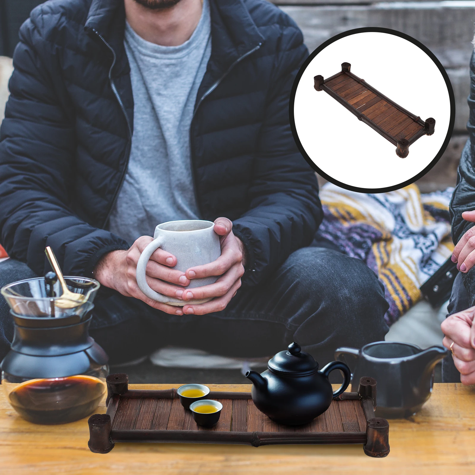

Bamboo St Material Office Decoration ganizer Holding Tray Storage Plate Tea Tea Cup Tray Cup Plate ganizer