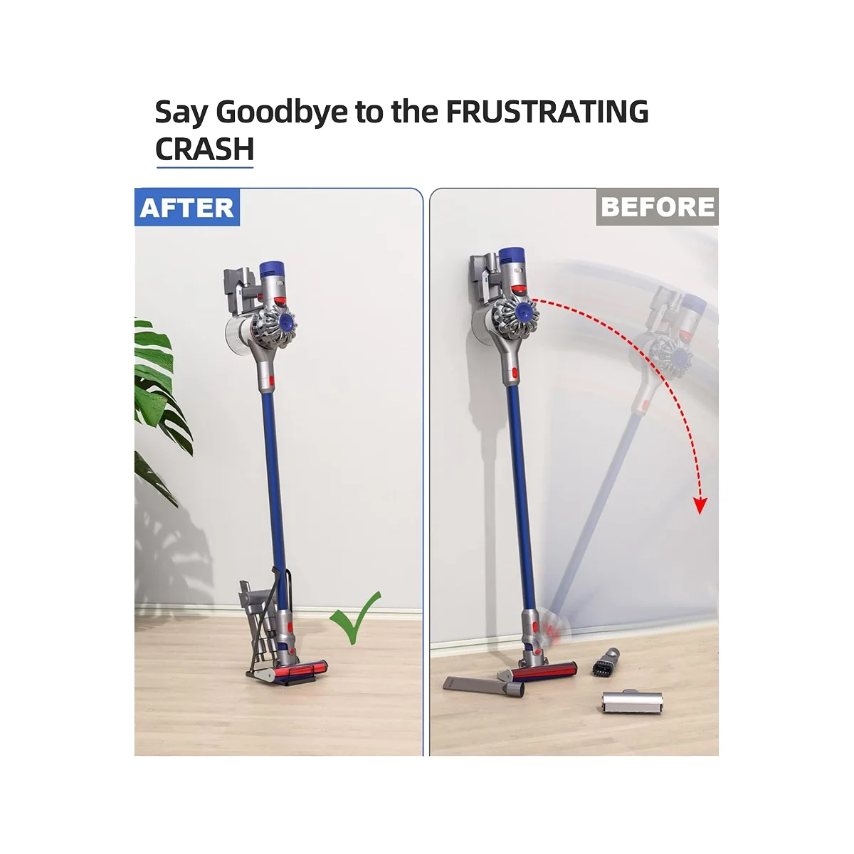 مكنسة كهربائية بحامل مكنسة كهربائية، بدون حفر، حامل مكنسة كهربائية للمكنسة الكهربائية اللاسلكية والمرفقات - ساخن