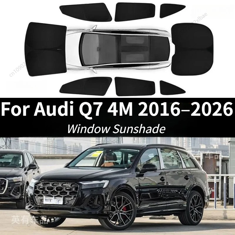 

Солнцезащитный козырек на магнитах для Audi Q7 4M 2016–2026, индивидуальная подгонка, защита от УФ-излучения и нагрева, внешние аксессуары, солнцезащитные шторки