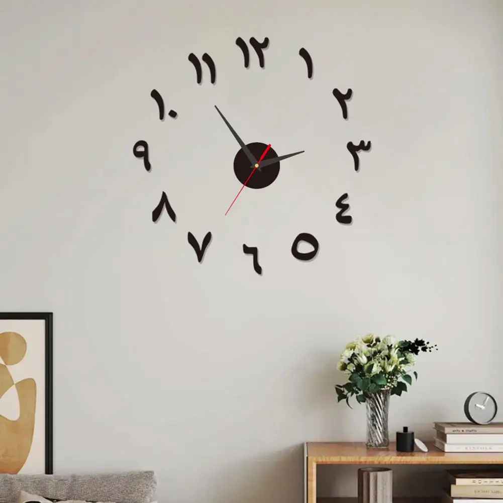 Nordic Style Large Wall Clock DIY Quartz Clocks Fashion Watches Acrylic Mirror Stickers 3D Digital Display Home Decor Clocks