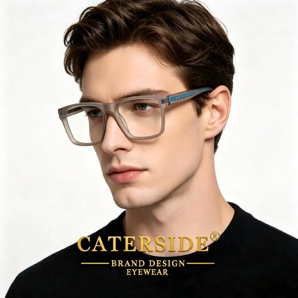 CATERSIDE Klassische Anti-Blaulicht-Brille für Herren, ultraleichter quadratischer Brillenrahmen, dekorative Computer-Schutzbrille für Damen – Detail 5