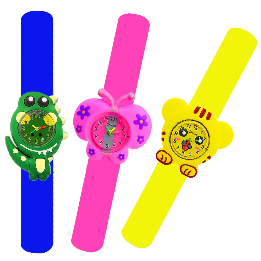 Life Waterproof Children Watches Cute 3D Cartoon Animal Kids Slap Wrist Watch for Boys Girls Baby Birthday Gift Bracelet