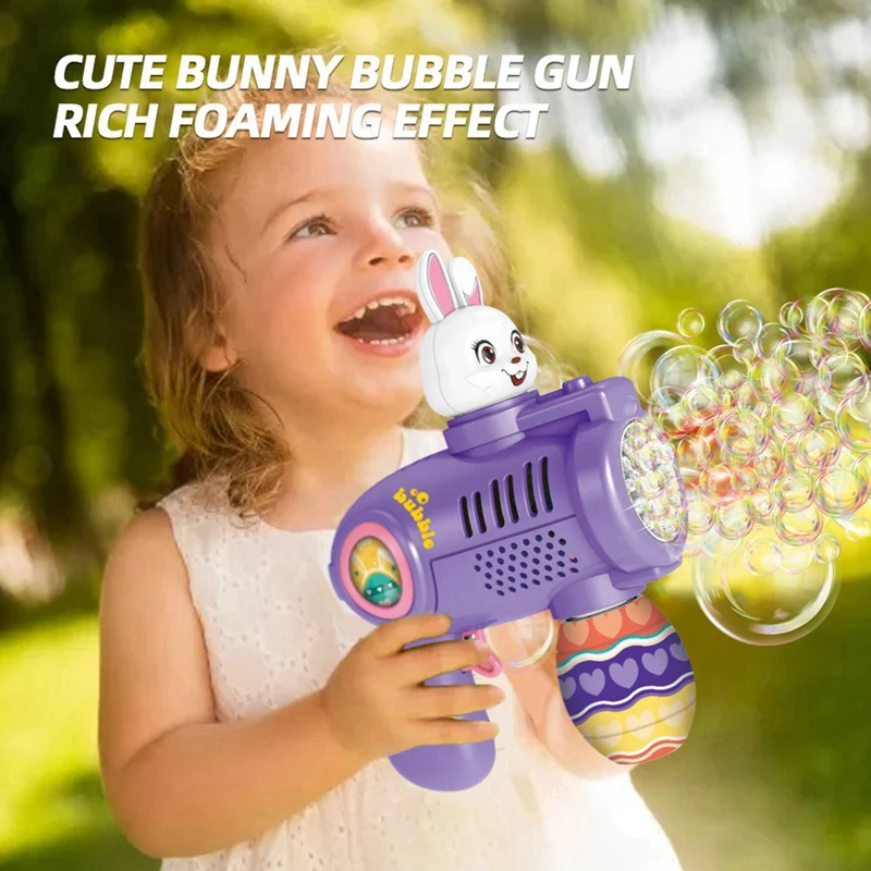 Bunny Bubble Machine สําหรับเด็ก, เครื่องทําฟองอัตโนมัติ, ของขวัญวันเกิด, ของชําร่วยงานปาร์ตี้สําหรับเด็กหญิงตัวเล็ก ๆ ทนทาน ใช้งานง่าย