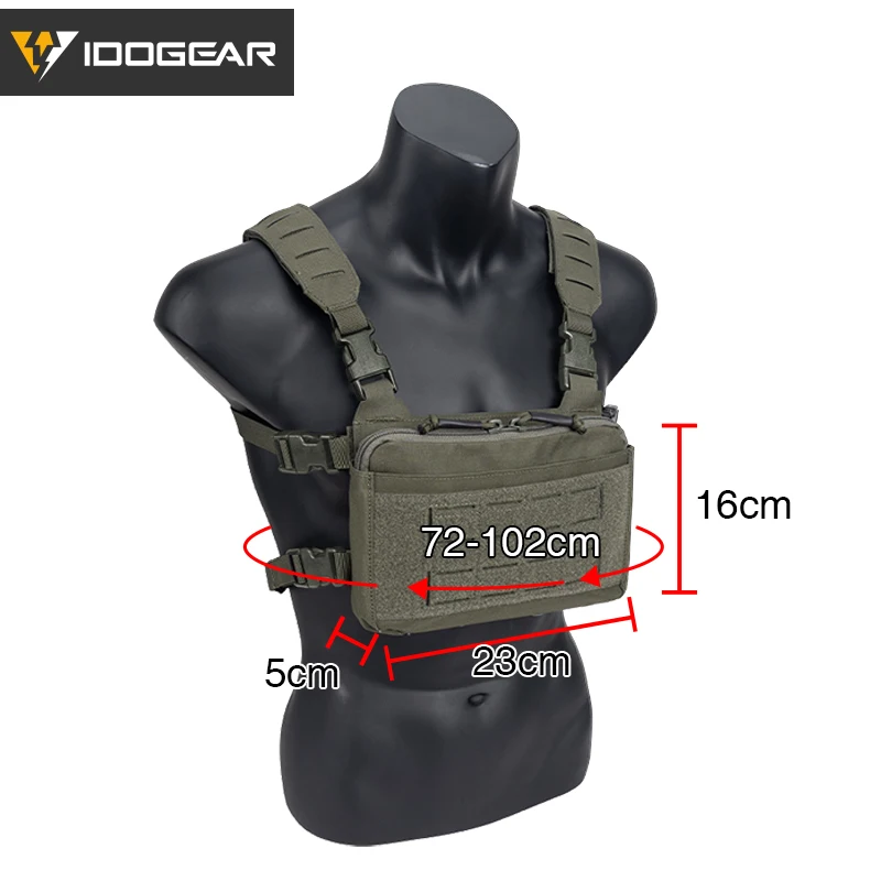 IDOGEAR-MOLLE Triplo Magazine Mag Pouch, Tatuagem Peito Rig, Saco Vest, KGR, 3319