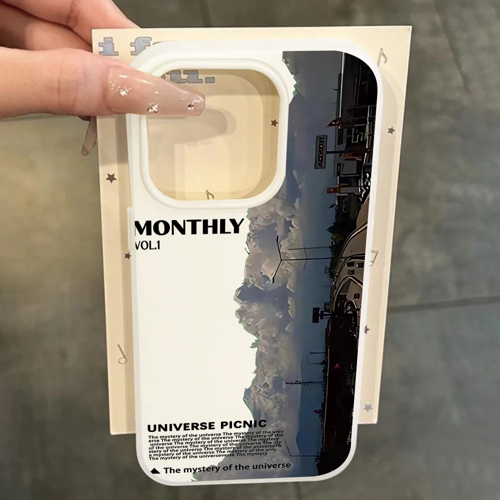 Für iPhone 17 15 16 14 Pro Max Hülle Plus Kunst-Landschaftsmuster-Cover für iPhone 13 11 12 ProMax XS XR 8 Plus Bonbonfarben-Hüllen – Detail 4