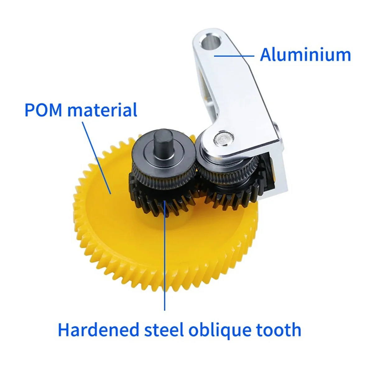 Gran oferta, conjunto de engranaje de extrusora de acero endurecido mejorado para P1S P1P X1 Carbon X1C, accesorios de impresora 3D, amarillo + negro