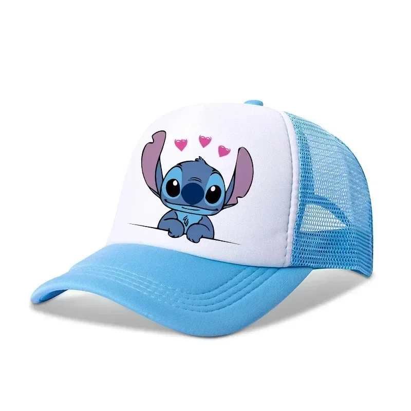 Summer Anime Cartoon Disney Stitch Adult Kids Baseball Caps Men Women Outdoor Sport Sunshade Hats Boys Girls Hip Hop Mesh Hat