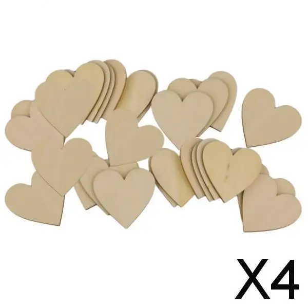 

4-6pack Wooden Blank Heart Embellishments for DIY Crafts 50 x 3mm 25pcs