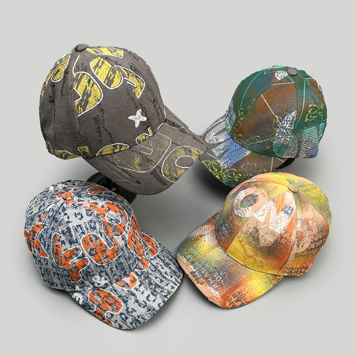 Hardtop Retro Irregular Patterns Letters Baseball Hats New Men Women Sunshade Personal Versatile Ins Fashion Outdoor Peaked Caps
