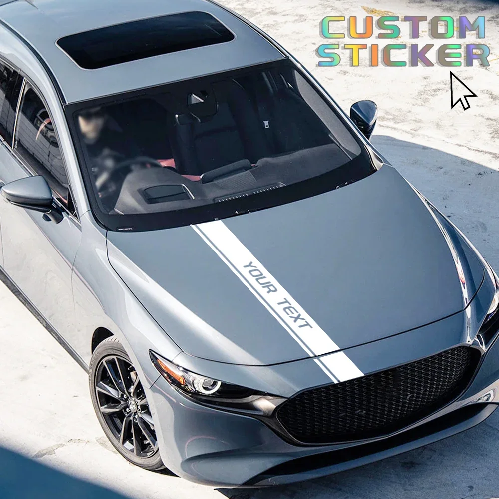 Car hood personalized text font decorative decals creative stripes decoration truck car modification accessories custom stickers