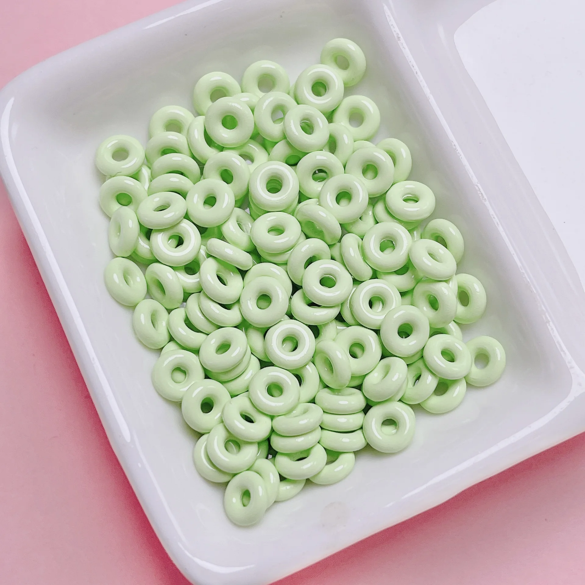20pcs/lot Flat Shape Spacer Charm Loose Beads for Handmade DIY Necklace Bracelet Jewelry Making Accessories