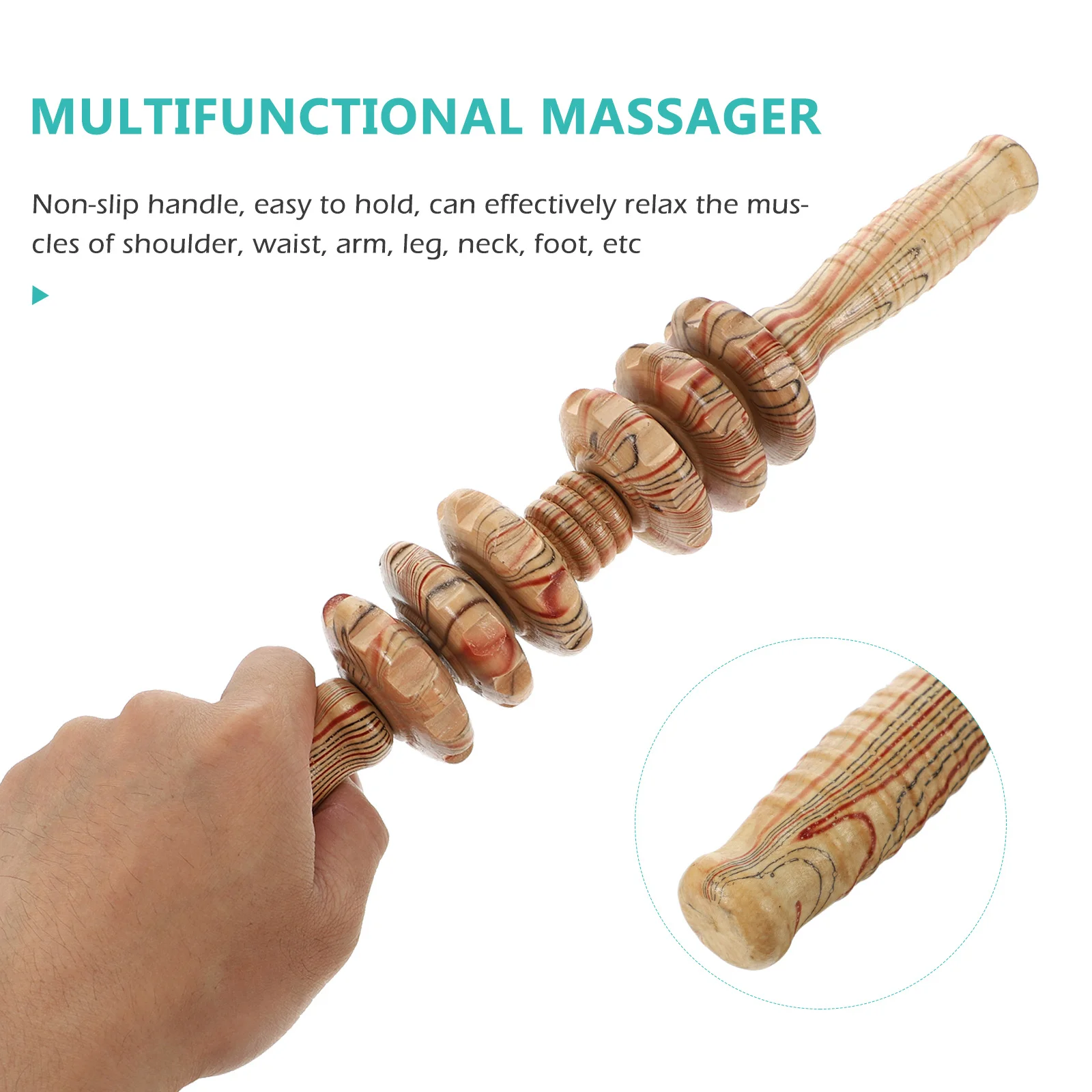 

Wooden Back Roller Belly Massager Abdominal Massage Stick For Muscle Relaxation Durable Roller Massager Tool Body Massage Device