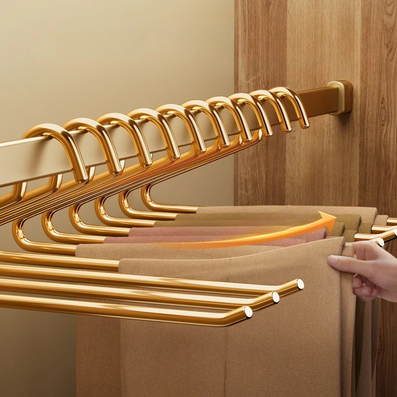 

5PCS Space Aluminum Goose Shape Pants Rack Non-Mark Trouser Hanger Thickened Aluminum Alloy Closet Organizer for Home